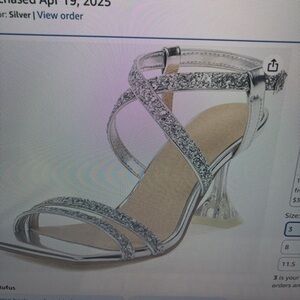 Silver Sequin Strappy Heels/Sandals - Size 3.  NWT